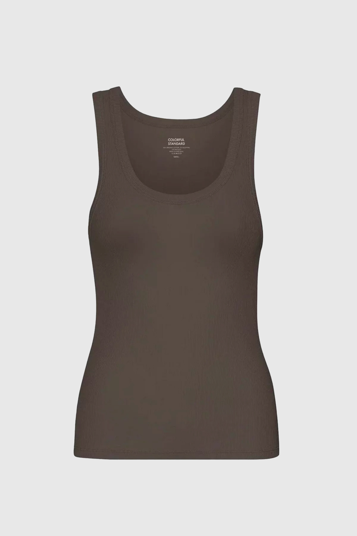 colorful standard top women organic rib tank coffee brown