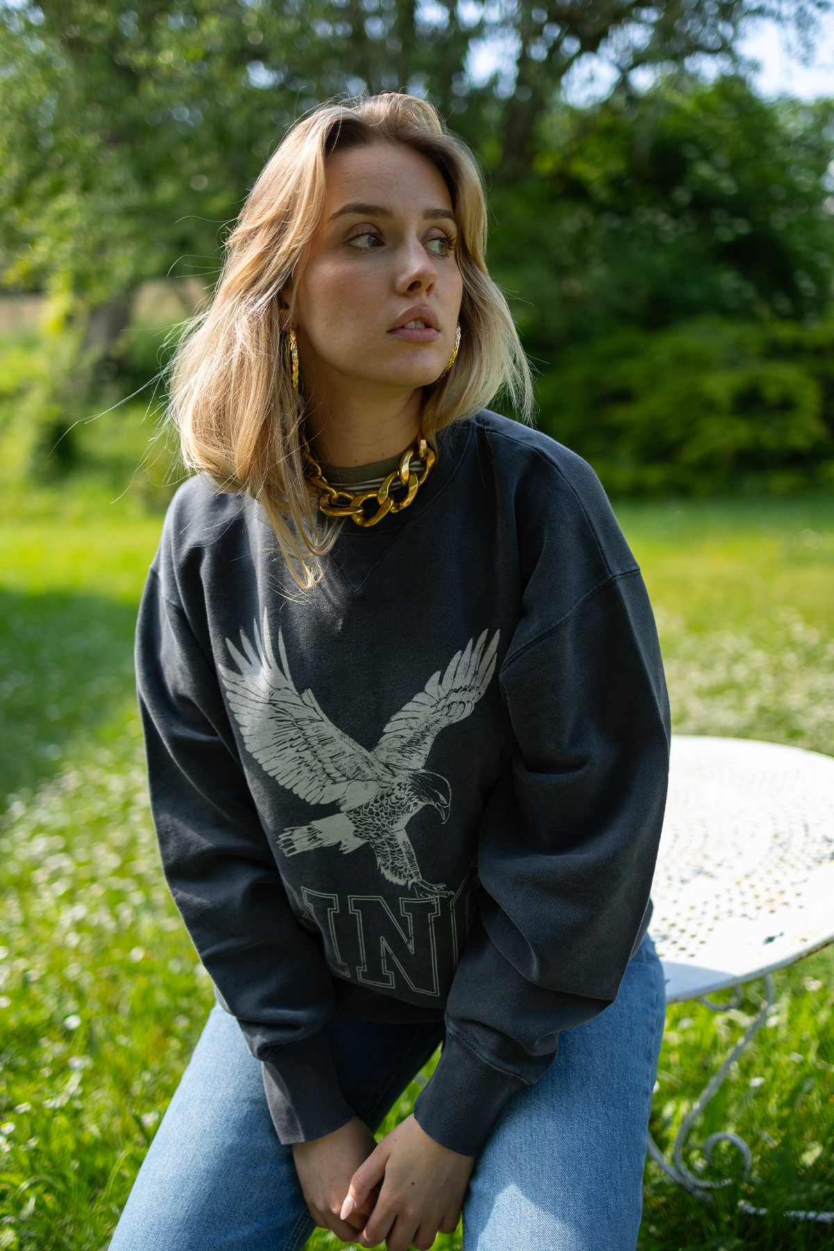 anine bing sweatshirt retro eagle