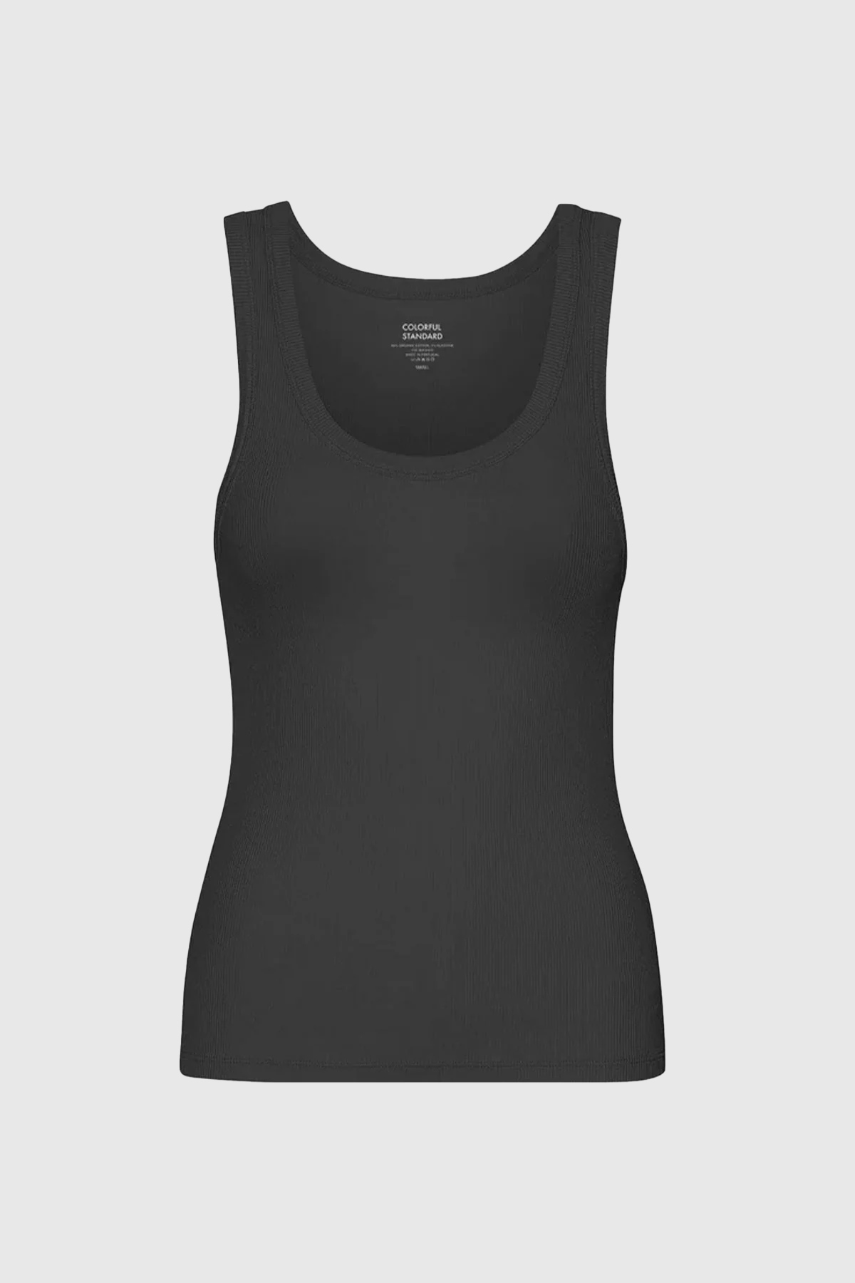 colorful standard top women organic rib tank deep black