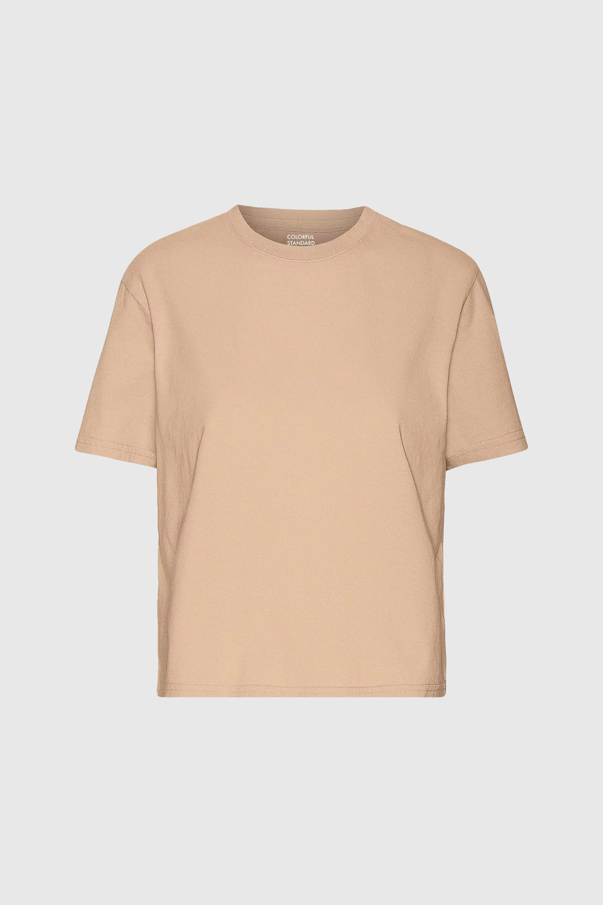 colorful standard t shirt organic boxy crop honey beige