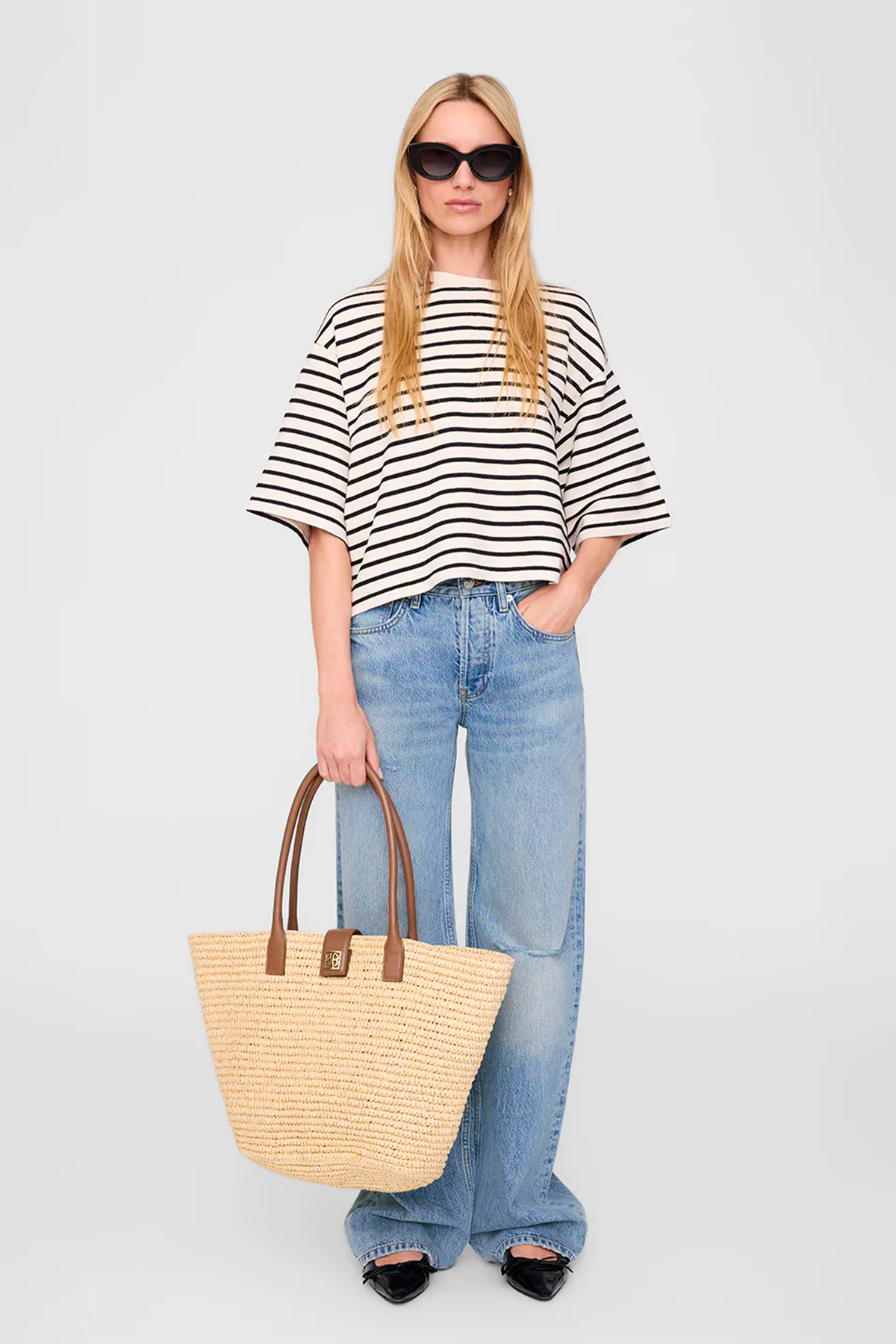 anine bing t shirt myers cropped tee
