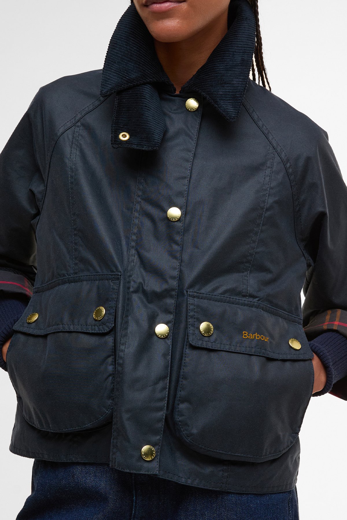 barbour veste cropped beadnell wax