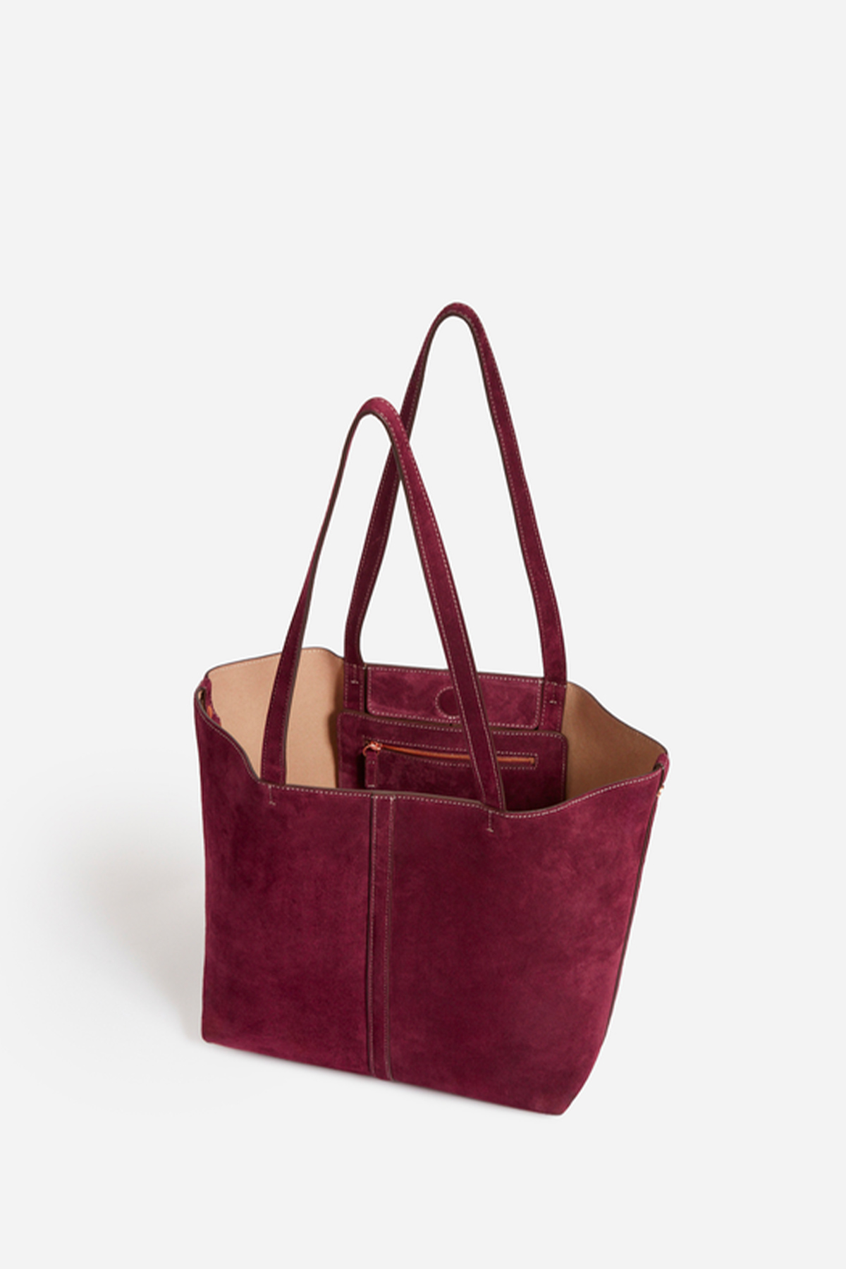vanessa bruno petit cabas daily en cuir velours
