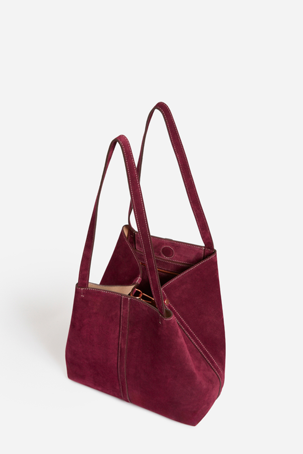 vanessa bruno petit cabas daily en cuir velours
