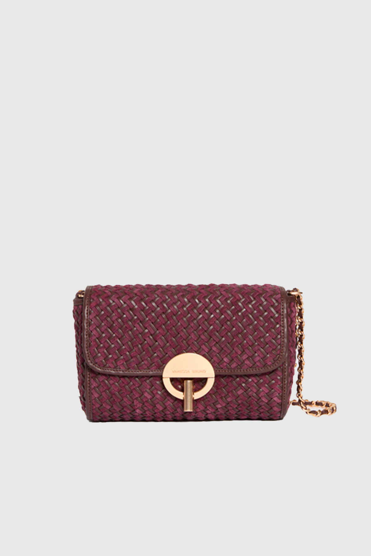 vanessa bruno sac moyen moon cuir velours tresse