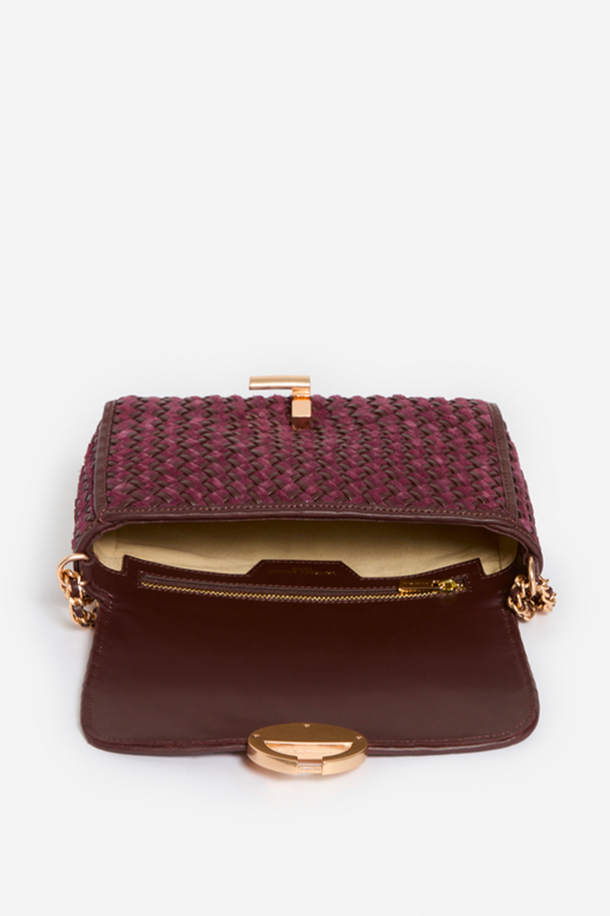 vanessa bruno sac moyen moon cuir velours tresse