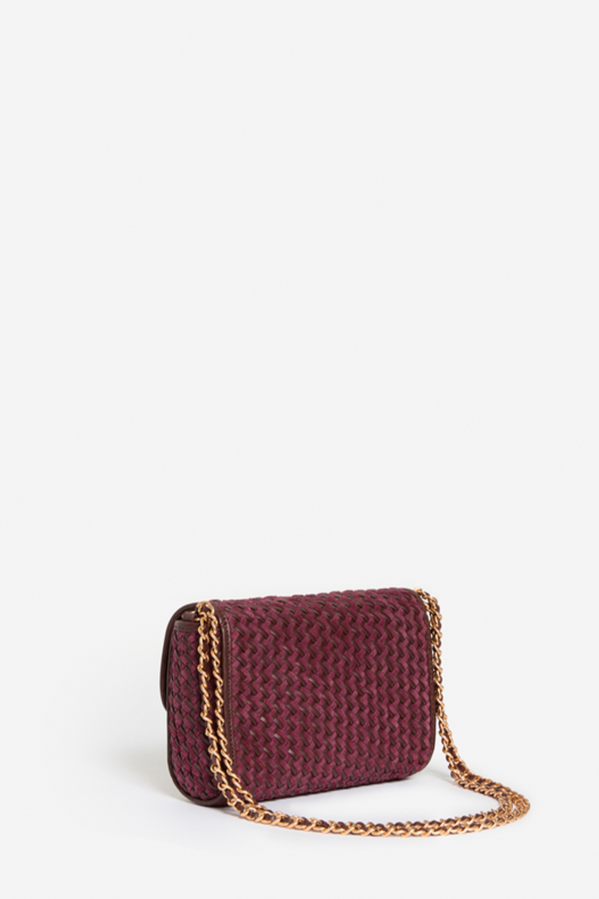 vanessa bruno sac moyen moon cuir velours tresse