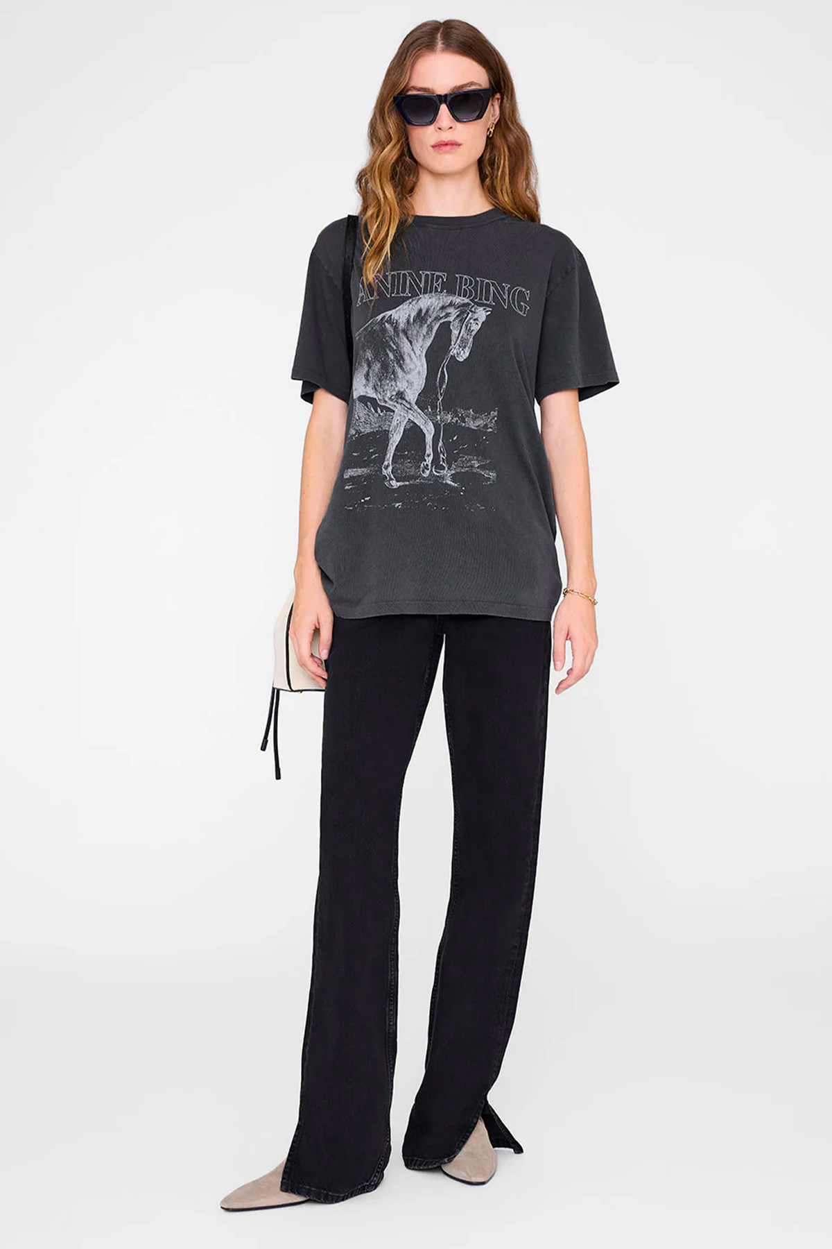 anine bing t shirt lili tee horse anine bing t shirt lili tee horse