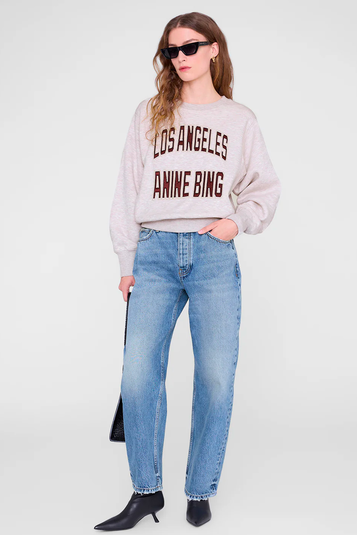 anine bing sweatshirt harry shrunken anine bing sweatshirt harry shrunken