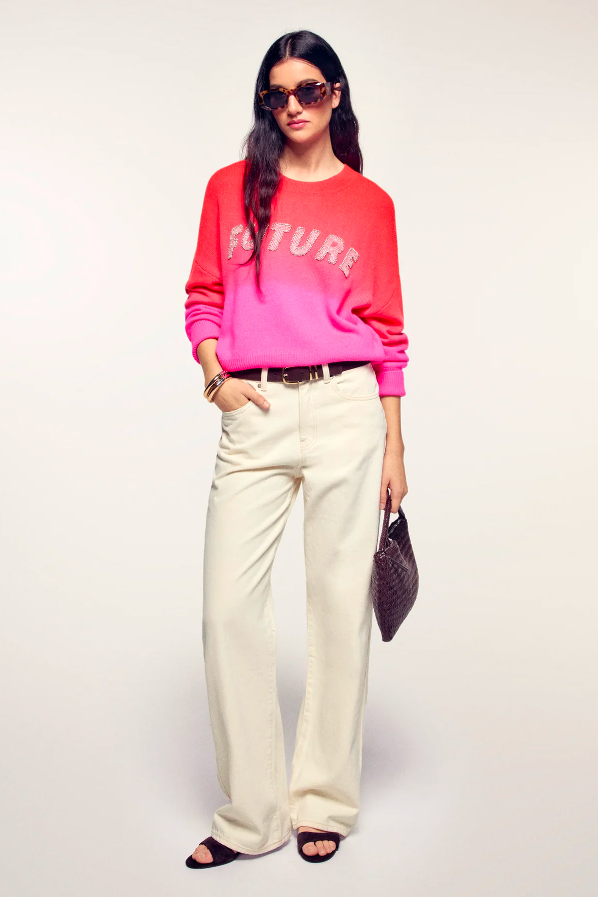 from future pull col rond à broderies"future"