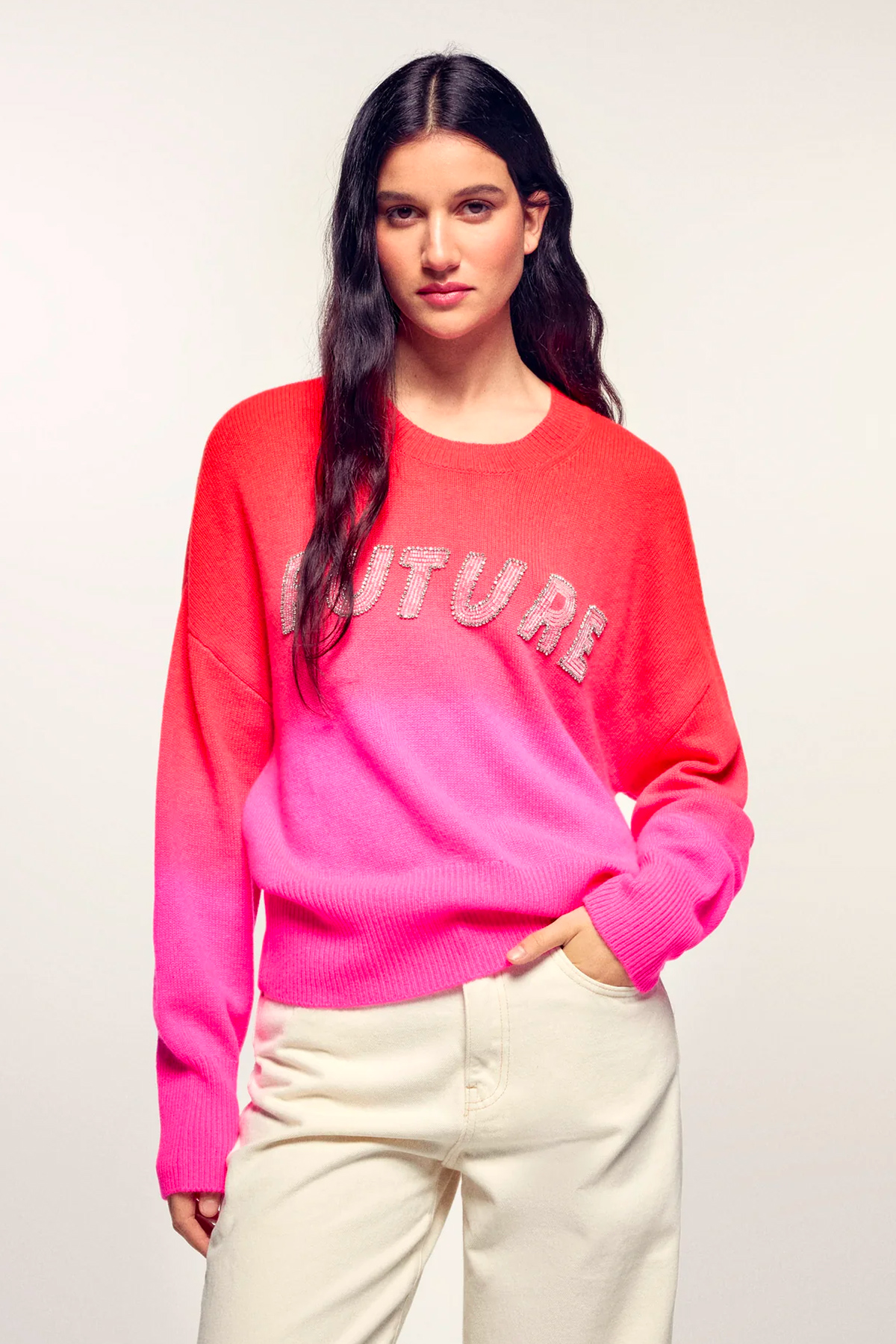 from future pull col rond à broderies"future"