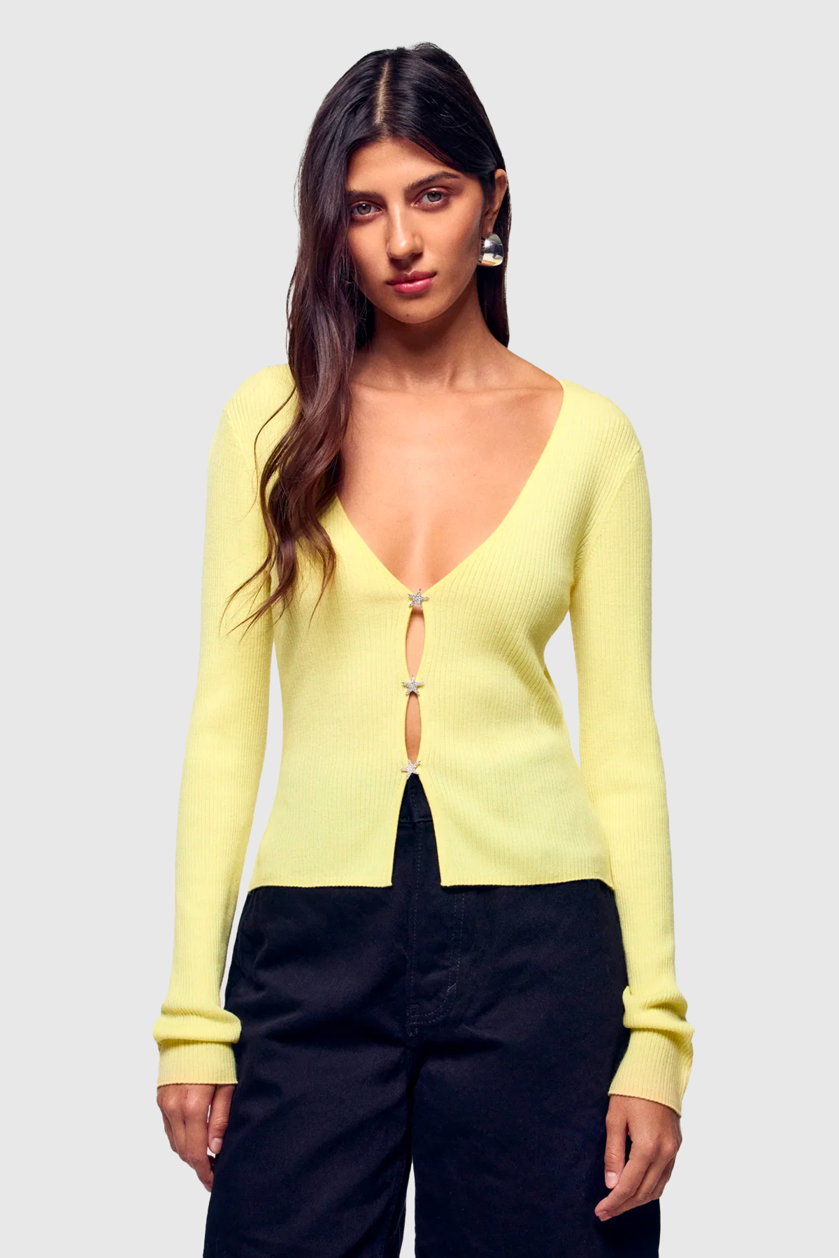 from future top col v boutons etoiles strass