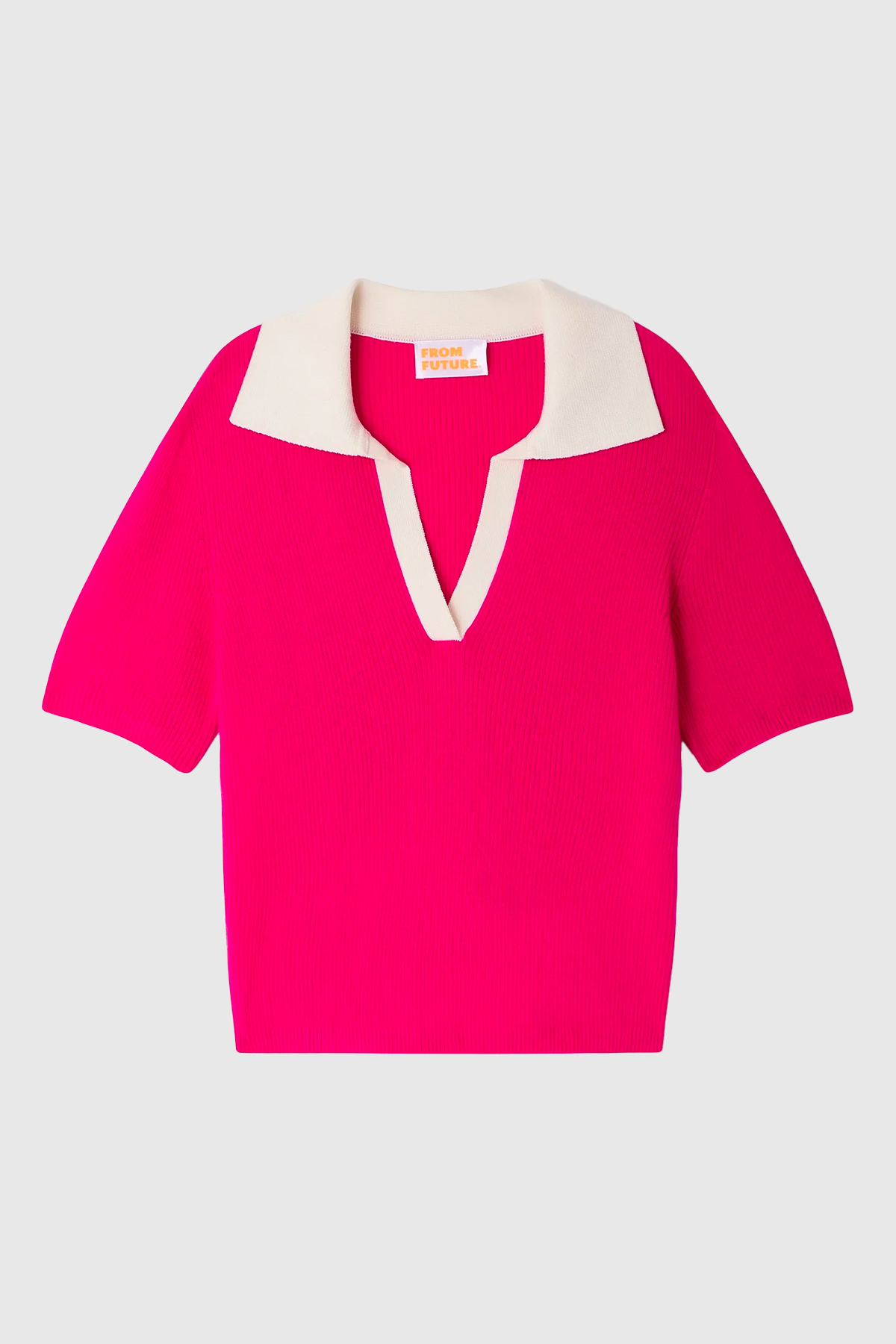 from future pull col polo crop bicolore