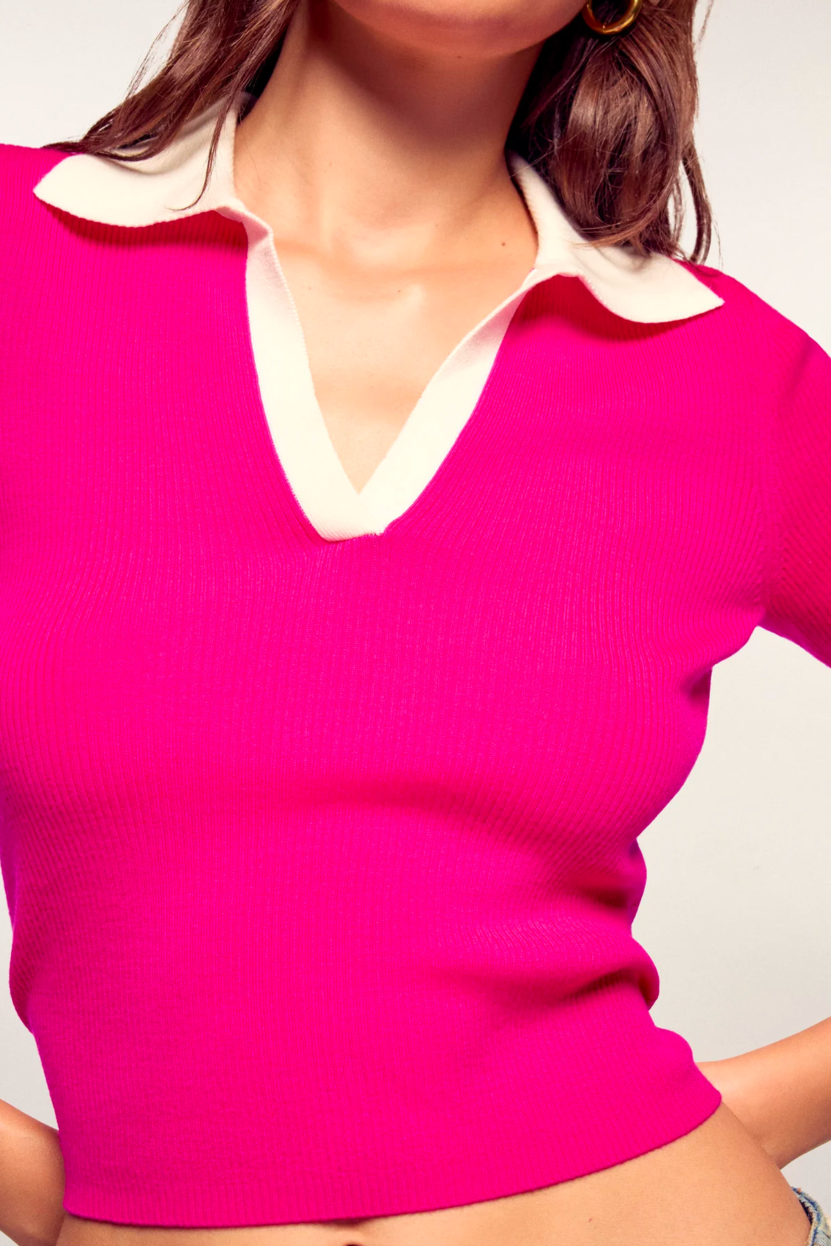 from future pull col polo crop bicolore from future pull col polo crop bicolore