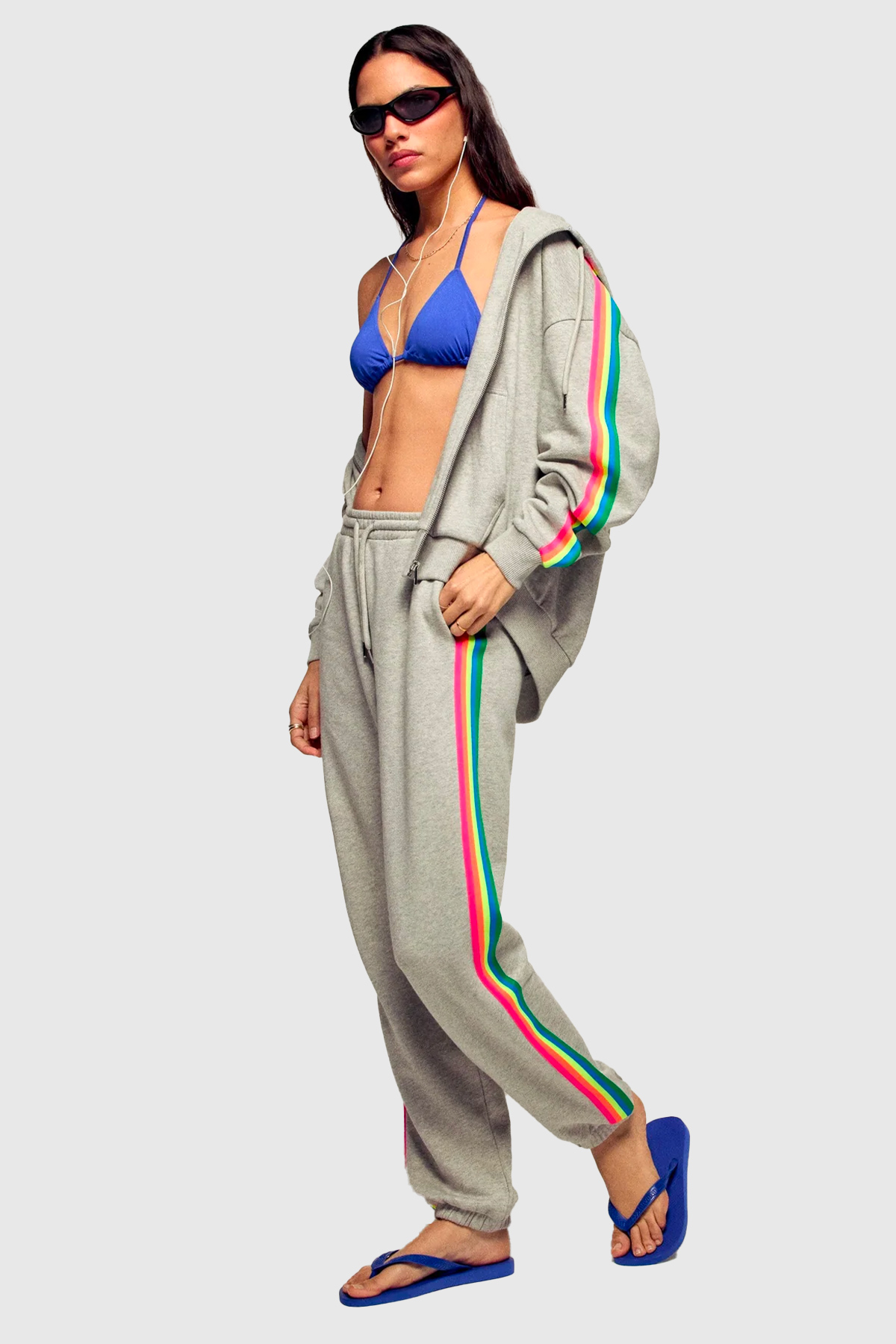 from future jogging droit bandes multicolores
