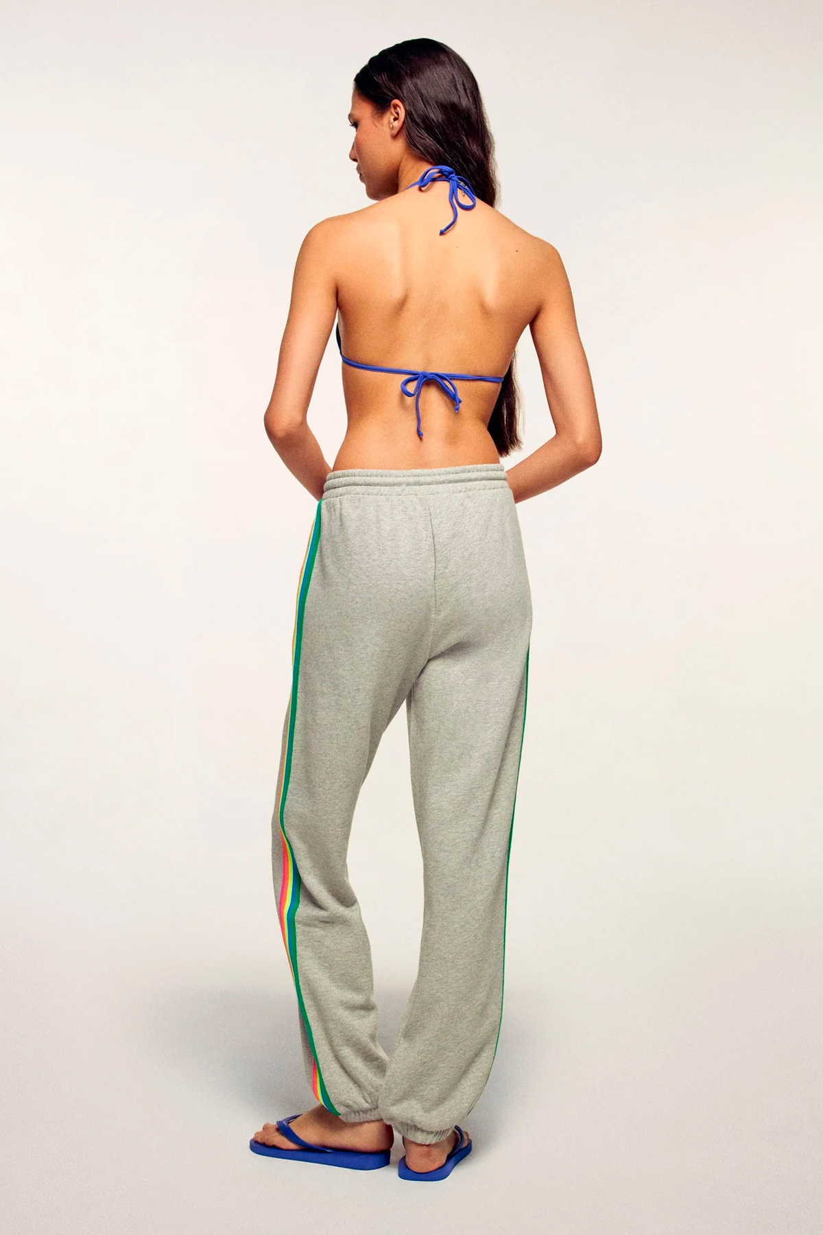 from future jogging droit bandes multicolores